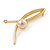 Gold Plated Loop with Faux Pearl Brooch - 50mm L - view 2