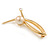 Gold Plated Loop with Faux Pearl Brooch - 50mm L - view 4