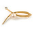 Gold Plated Loop with Faux Pearl Brooch - 50mm L - view 6