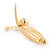 Gold Plated Loop with Faux Pearl Brooch - 50mm L - view 3