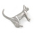 Small Brushed Silver Tone Cat Brooch - 35mm L - view 3
