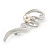 Fancy Polished Rhodium Plated Cream Simulated Pearl Brooch - 53mm L - view 2