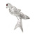 Small Crystal Pigeon Bird Brooch In Rhodium Plated Alloy - 35mm L