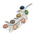 Fancy Floral Brooch with Multicoloured Ceramic Stones In Matte Light Silver Tone - 65mm L - view 3