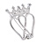 Small Double Heart and Crown Pin Brooch In Silver Tone - 25mm L - view 2
