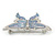 Rhodium Plated Glitter Butterfly Brooch - 43mm W - view 4