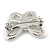 Small Rhodium Plated Crystal Butterfly Pin Brooch - 25mm - view 3