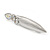 Small Stylish Cz Bar Brooch In Polished Silver Tone Metal - 40mm L - view 2