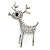 Clear Crystal Christmas Reindeer Brooch In Silver Tone Metal - 40mm - view 4