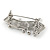 Clear Crystal Musical Notes Brooch In Silver Tone Metal - 42mm - view 4