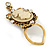 Diamante Cameo Scarf Pin In Aged Gold Tone - 60mm L - view 3