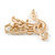 Gold Plated Clear/ Ab Crystal Musical Notes Brooch - 58mm W - view 4