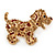 Happy Dalmatian Puppy Dog Brooch In Gold Tone Metal - 55mm - view 3