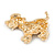 Happy Dalmatian Puppy Dog Brooch In Gold Tone Metal - 55mm - view 5