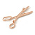 Rose Gold Tone Clear Crystal Scissors Brooch - 55mm L - view 4