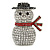 Christmas Crystal 'Snowman' Brooch In Rhodium Plating - 45mm L - view 2
