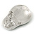 Quirky Green/ Grey Faux Pearl Bead Matryoshka/ Nested Russian doll Brooch/ Pendant In Silver Tone Tone - 40mm L - view 4