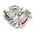 Small Red Crystal Crab Brooch In Silver Tone Metal - 30mm Tall - view 4