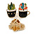 3 Pcs Funky Enamel Cactus, Grass, Aloe Vera Potted Plant Brooch Set for Clothes/ Bags/ Backpacks/ Jackets - 30mm Tall - view 2
