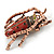 Vintage Inspired Red Enamel Bug Brooch In Bronze Tone Metal - 50mm Tall - view 2