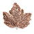 Large Copper Tone Maple Leaf Brooch - 70mm L - view 4