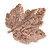 Large Copper Tone Maple Leaf Brooch - 70mm L