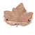 Large Copper Tone Maple Leaf Brooch - 70mm L - view 3