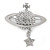 Silver Plated Clear Crystals 'Royal Power' Brooch - 45mm Across