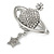 Silver Plated Clear Crystals 'Royal Power' Brooch - 45mm Across - view 2