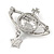 Silver Plated Clear Crystals 'Royal Power' Brooch - 45mm Across - view 4