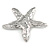 Ethnic Hammered Starfish Brooch In Silver Tone Metal - 70mm Across - view 2
