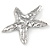 Ethnic Hammered Starfish Brooch In Silver Tone Metal - 70mm Across - view 3