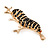 Quirky Black Enamel 'Caterpillar on The Branch' Brooch in Gold Tone - 48mm Across - view 3