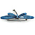 Blue Acrylic Dragonfly Brooch In Gun Metal Finish - 70mm Across - view 3
