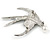 Stunning Black/ Clear Crystal Swallow/ Swift Brooch In Silver Tone - 50mm Across - view 4