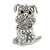 Small Clear/ Ab Crystal Bulldog Dog Brooch In Silver Tone - 30mm Tall - view 3