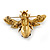 Vintage Inspired Crystal Enamel Bee Brooch in Gold Tone - 45mm Across - view 5