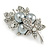 Stunning Grey Pearl, Milky White Crystal Floral Brooch In Silver Tone - 55mm Across - view 4