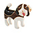 Brown/ Black/ White Enamel Beagle Puppy Dog Brooch In Gold Tone - 30mm Across - view 4
