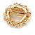 Clear Crystal Round Scarf Brooch In Gold Tone Metal - 40mm D - view 2