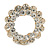 Clear Crystal Round Scarf Brooch In Gold Tone Metal - 40mm D - view 6