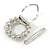 Clear Crystal Round Scarf Brooch In Silver Tone Metal - 40mm D - view 3