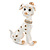 Gold Tone White/ Black Enamel Dalmatian Puppy Dog Brooch - 40mm Tall - view 2
