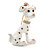 Gold Tone White/ Black Enamel Dalmatian Puppy Dog Brooch - 40mm Tall - view 3