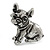 Adorable Baby French Bulldog Small Brooch In Pewter Tone Metal - 30mm Tall - view 2