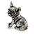 Adorable Baby French Bulldog Small Brooch In Pewter Tone Metal - 30mm Tall - view 3