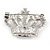 Clear Crystal Crown Brooch In Silver Tone - 35mm Across - view 4