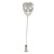Silver Tone Theatrical Mask Lapel, Hat, Suit, Tuxedo, Collar, Scarf, Coat Stick Brooch Pin - 75mm L - view 2