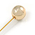 Gold Tone Metal Ball Bead Lapel, Hat, Suit, Tuxedo, Collar, Scarf, Coat Stick Brooch Pin - 75mm L - view 3