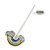 Silver Tone Clear Crystal Enamel Rainbow Lapel, Hat, Suit, Tuxedo, Collar, Scarf, Coat Stick Brooch Pin - 60mm L - view 5
